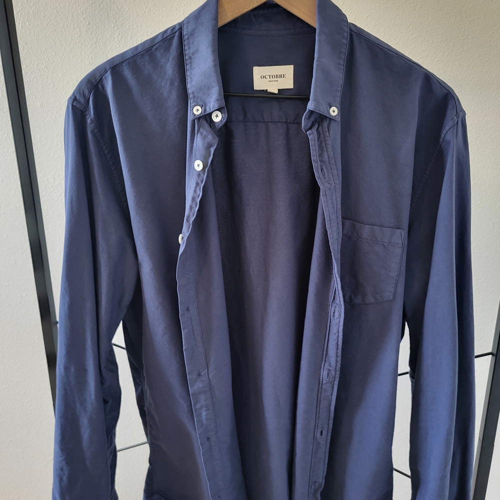 Octobre Editions Men's Charlie Shirt Navy Button-Up Shirt